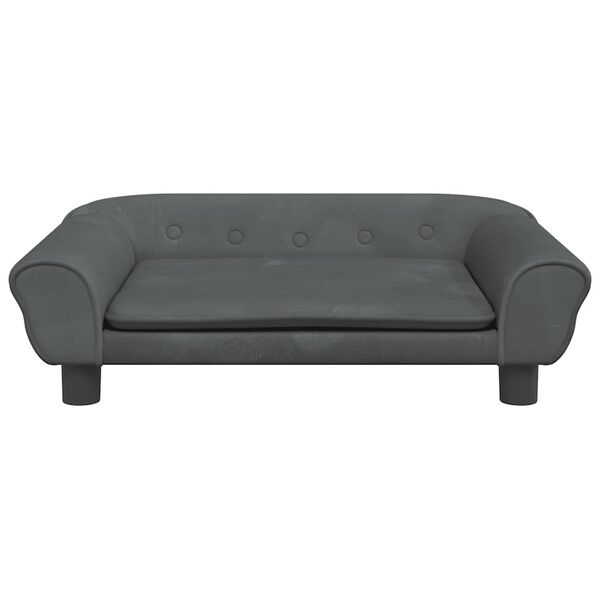 Dziecięca kanapa welurowa 70x45x26 cm ciemnoszara -63% taniej