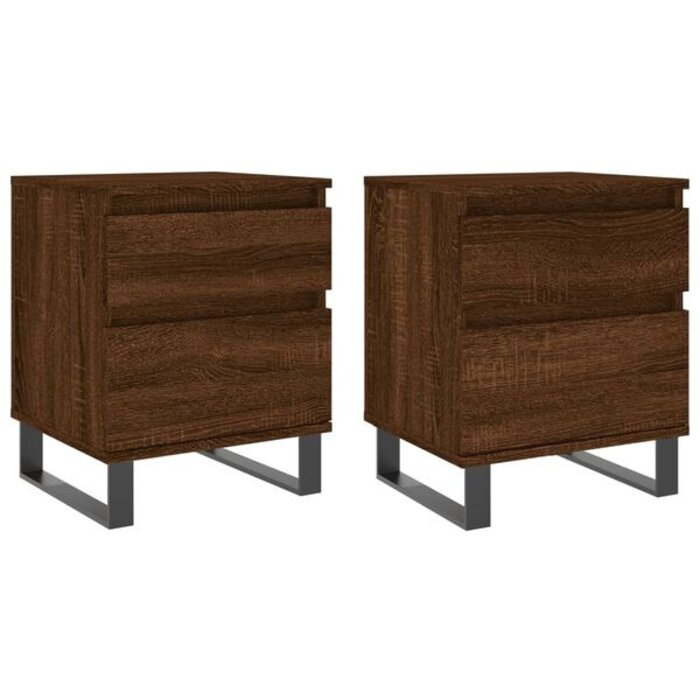 Vidaxl Zestaw 2 szafek nocnych dąb brązowy 40x35x50 cm - 76% taniej