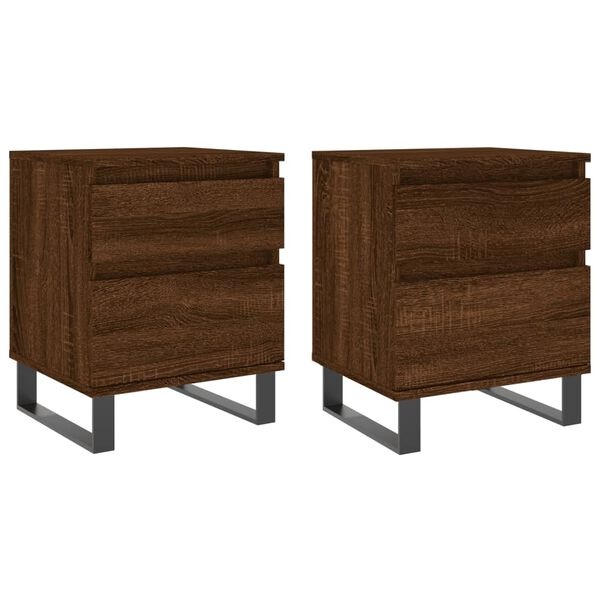 Vidaxl Zestaw 2 szafek nocnych dąb brązowy 40x35x50 cm - 76% taniej