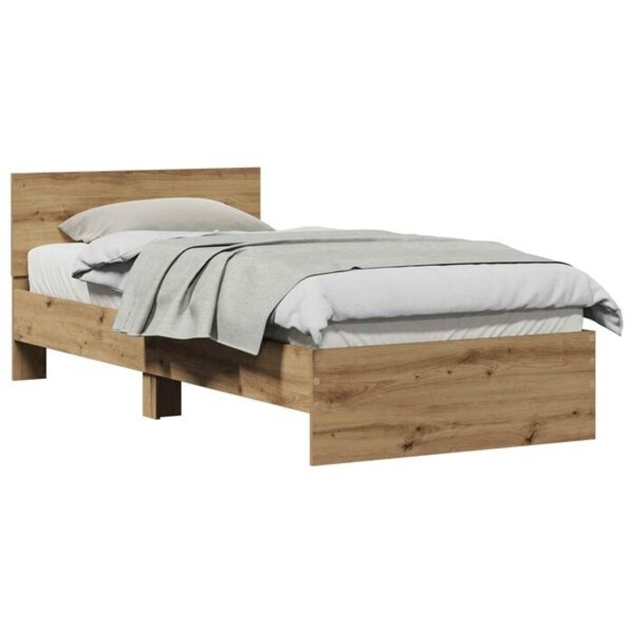 Rama łóżka jednoosobowego 75x190 cm, dąb rzemieślniczy - 75% taniej!