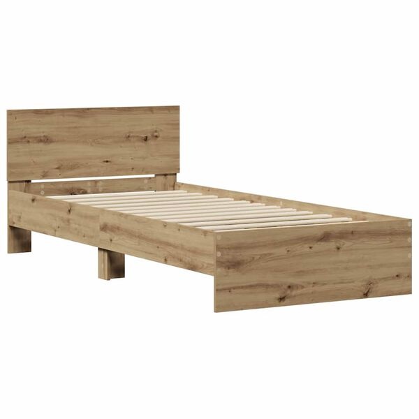 Rama łóżka jednoosobowego 75x190 cm, dąb rzemieślniczy - 75% taniej!
