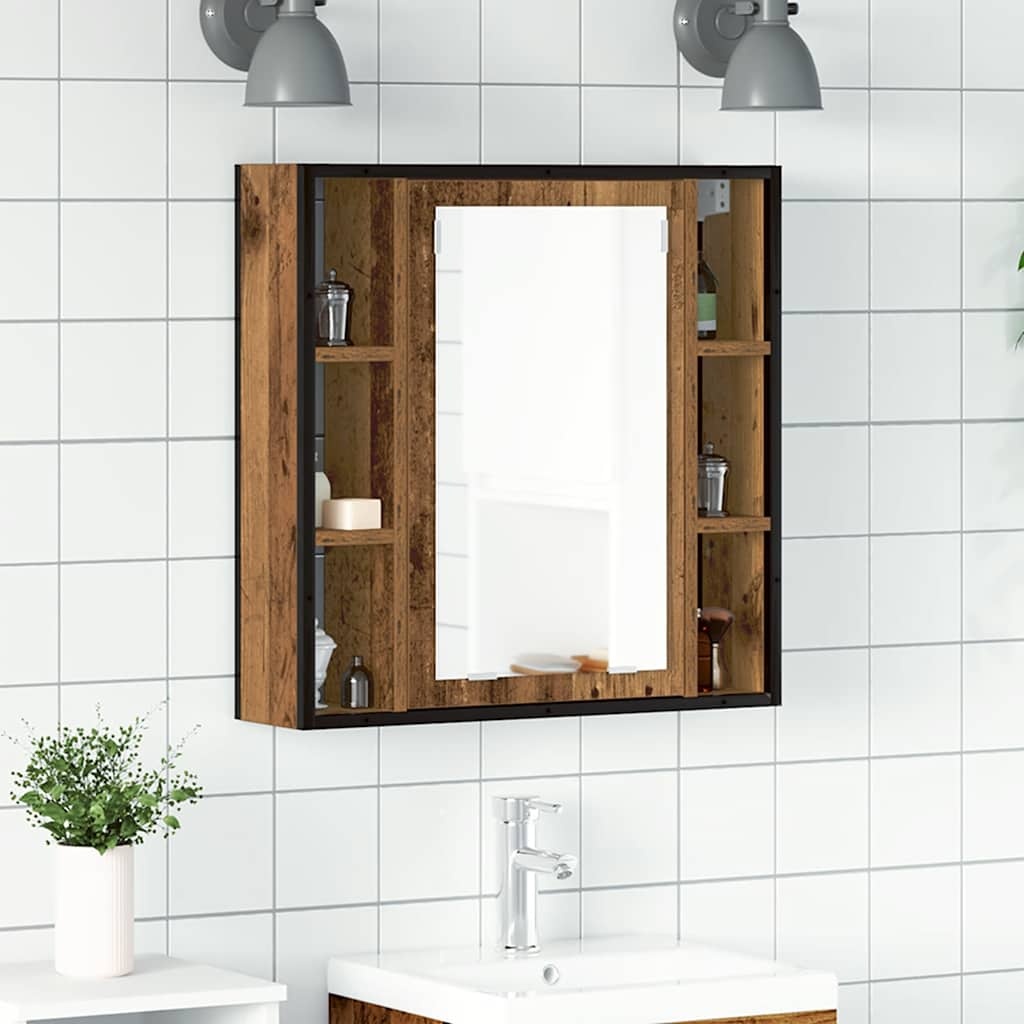 Szafka łazienkowa z lustrem 60x16x60 cm stare drewno - 78% taniej