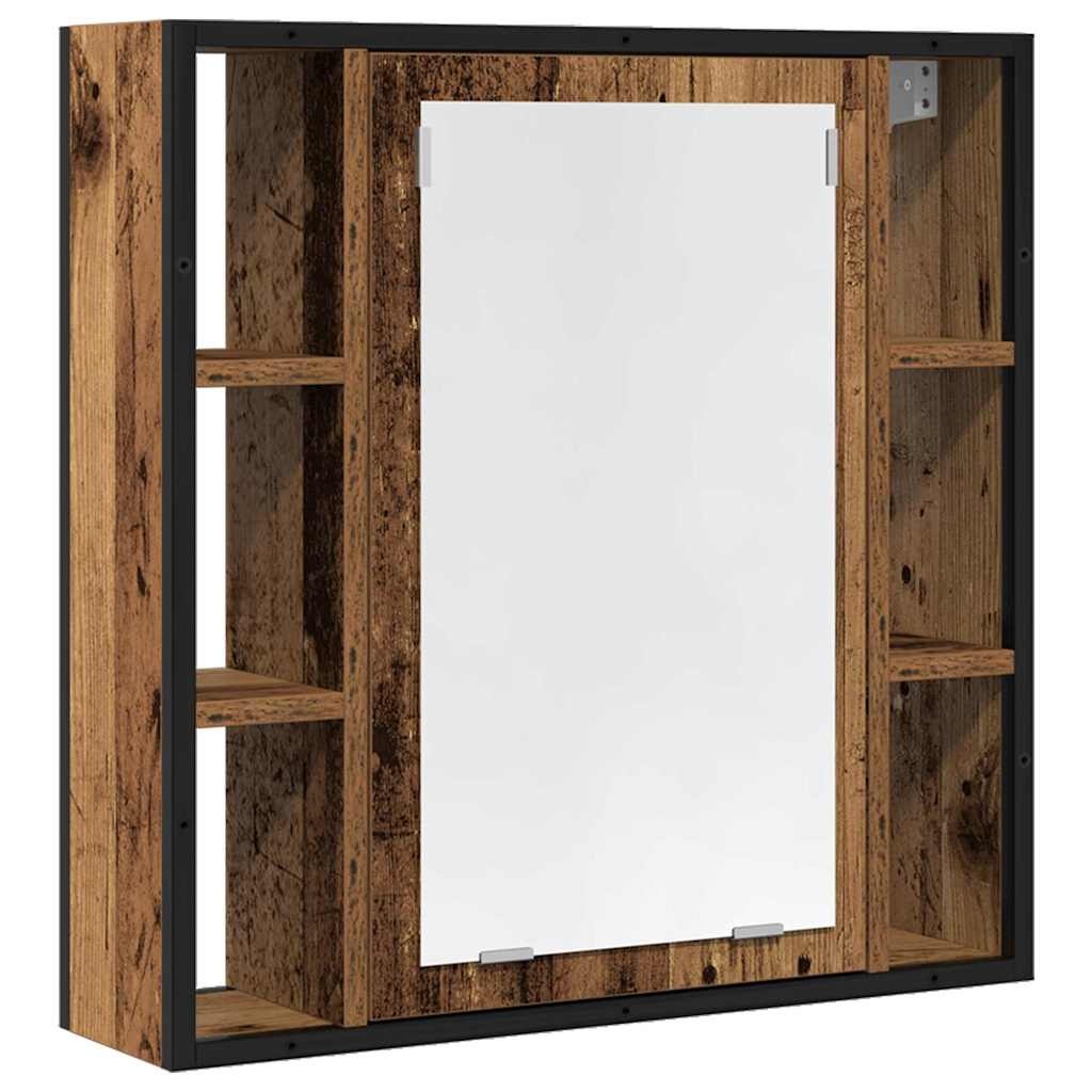 Szafka łazienkowa z lustrem 60x16x60 cm stare drewno - 78% taniej