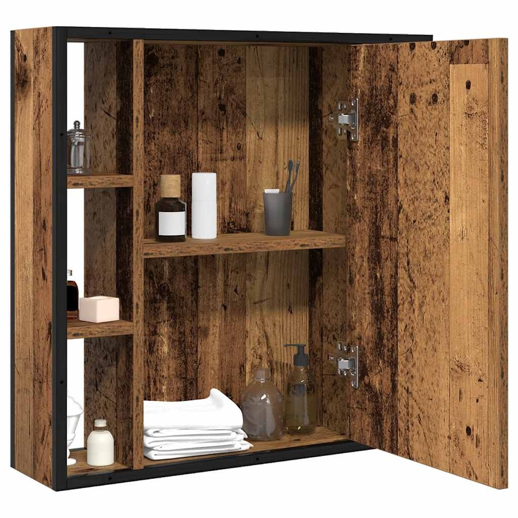 Szafka łazienkowa z lustrem 60x16x60 cm stare drewno - 78% taniej