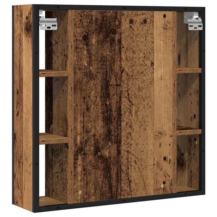 Szafka łazienkowa z lustrem 60x16x60 cm stare drewno - 78% taniej