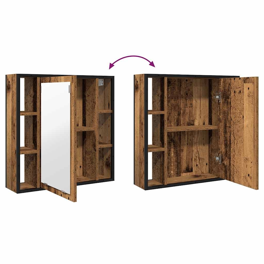Szafka łazienkowa z lustrem 60x16x60 cm stare drewno - 78% taniej