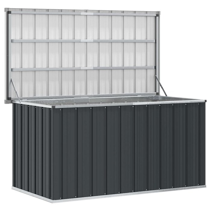 Stalowa skrzynia ogrodowa 129x67x65 cm antracyt - 77% taniej