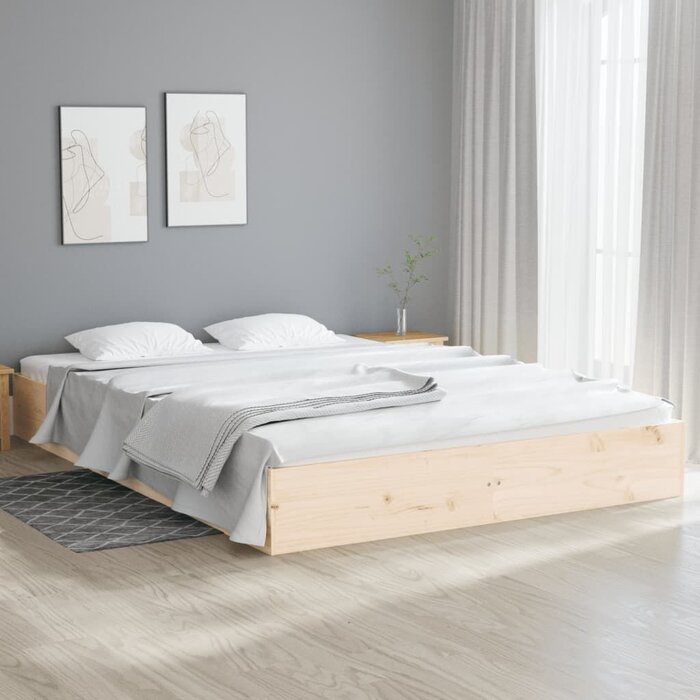 Rama łóżka z litego drewna sosnowego 140x200 cm - 80% taniej