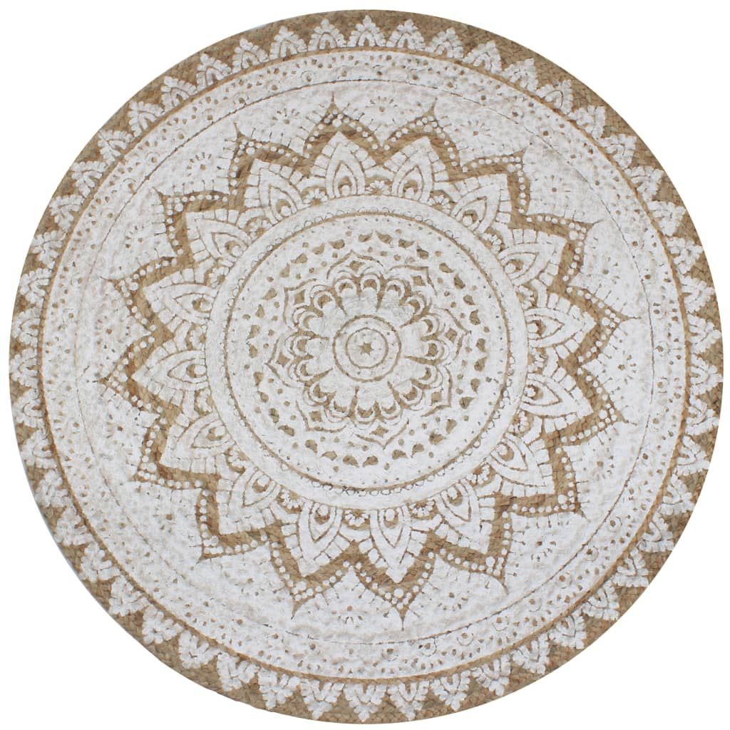 Okrągły dywan jutowy mandala 150 cm - 85% taniej