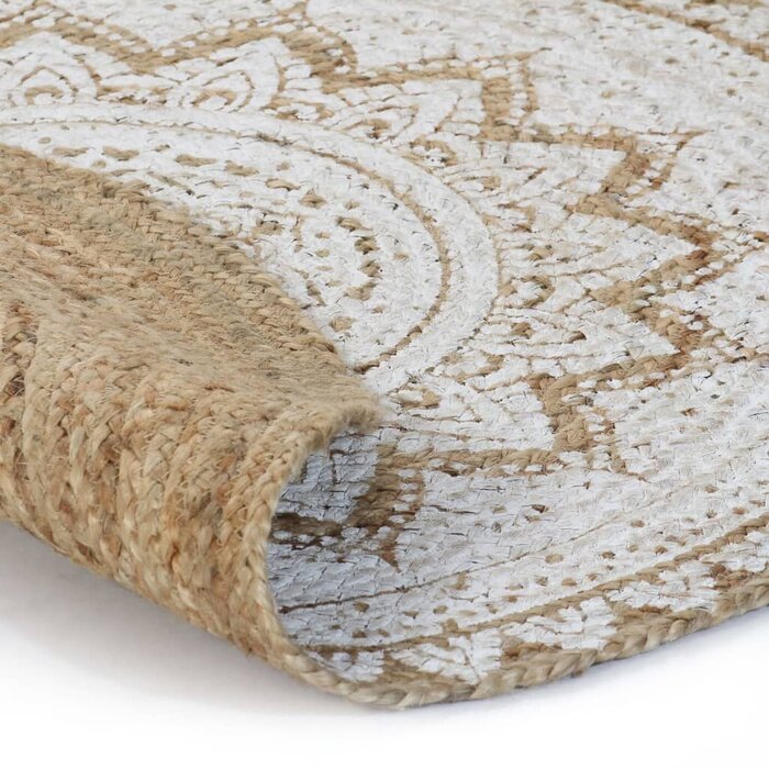 Okrągły dywan jutowy mandala 150 cm - 85% taniej