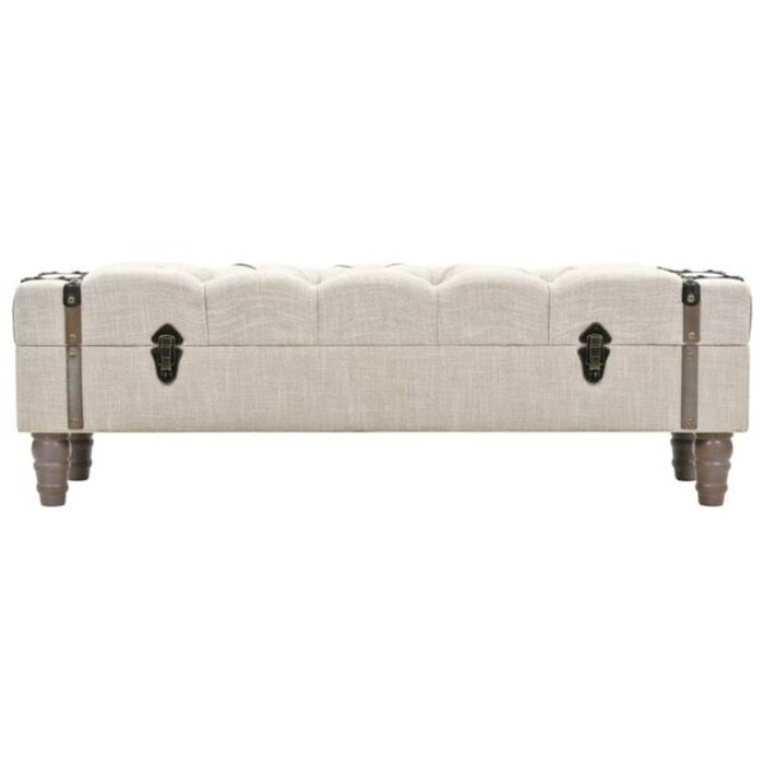 Ławka ze schowkiem 111x34x37 cm kremowa - 78% taniej