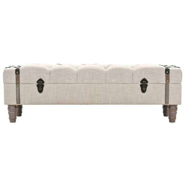 Ławka ze schowkiem 111x34x37 cm kremowa - 78% taniej