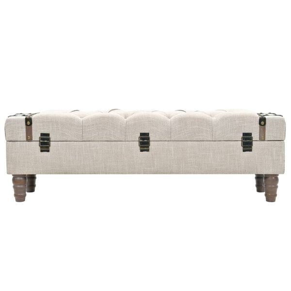 Ławka ze schowkiem 111x34x37 cm kremowa - 78% taniej