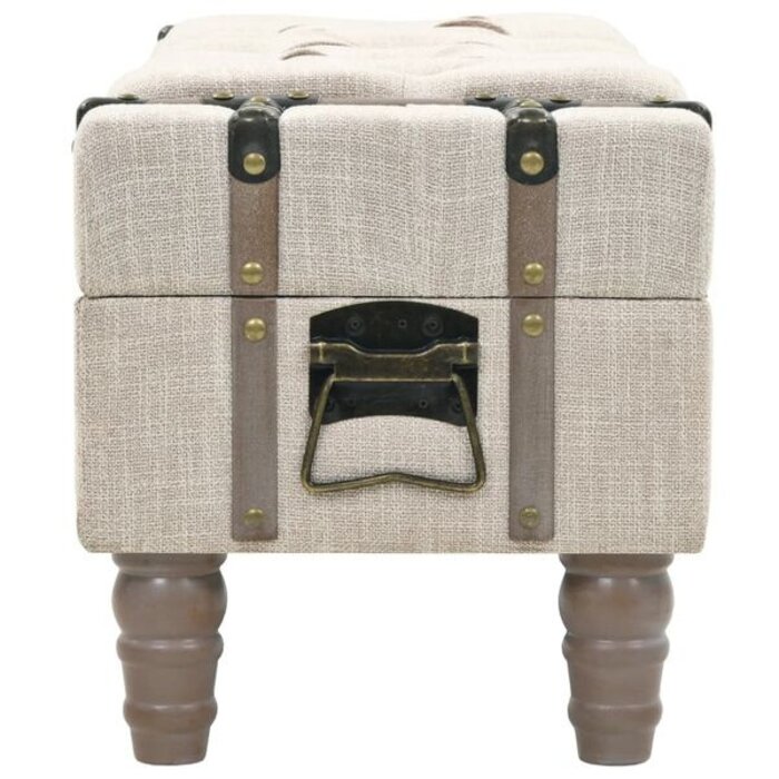 Ławka ze schowkiem 111x34x37 cm kremowa - 78% taniej
