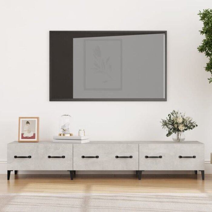 Nowoczesna szafka RTV 150 cm szary beton - 79% taniej