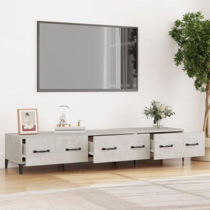 Nowoczesna szafka RTV 150 cm szary beton - 79% taniej