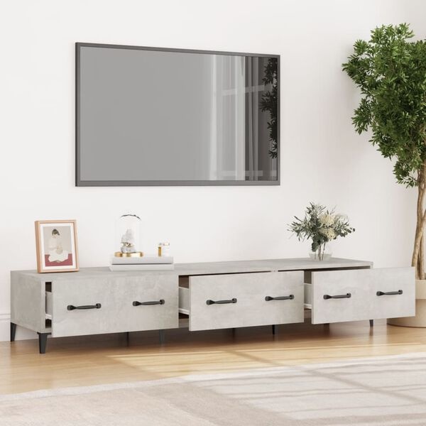 Nowoczesna szafka RTV 150 cm szary beton - 79% taniej