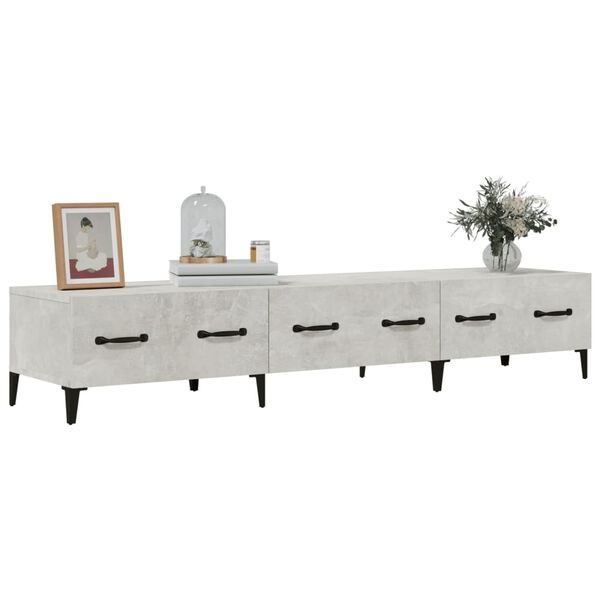 Nowoczesna szafka RTV 150 cm szary beton - 79% taniej