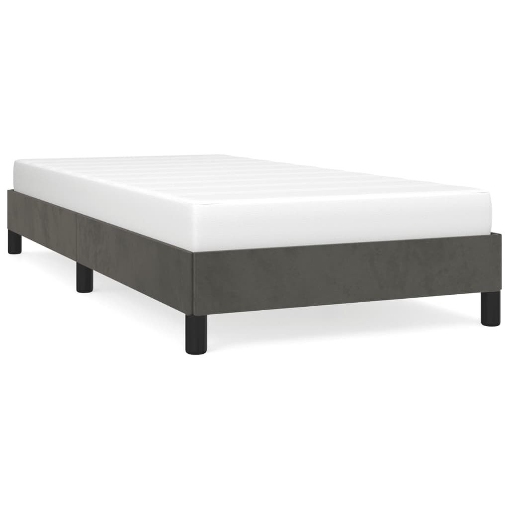 Vidaxl Aksamitna rama łóżka 100x200 cm ciemnoszara - 73% taniej