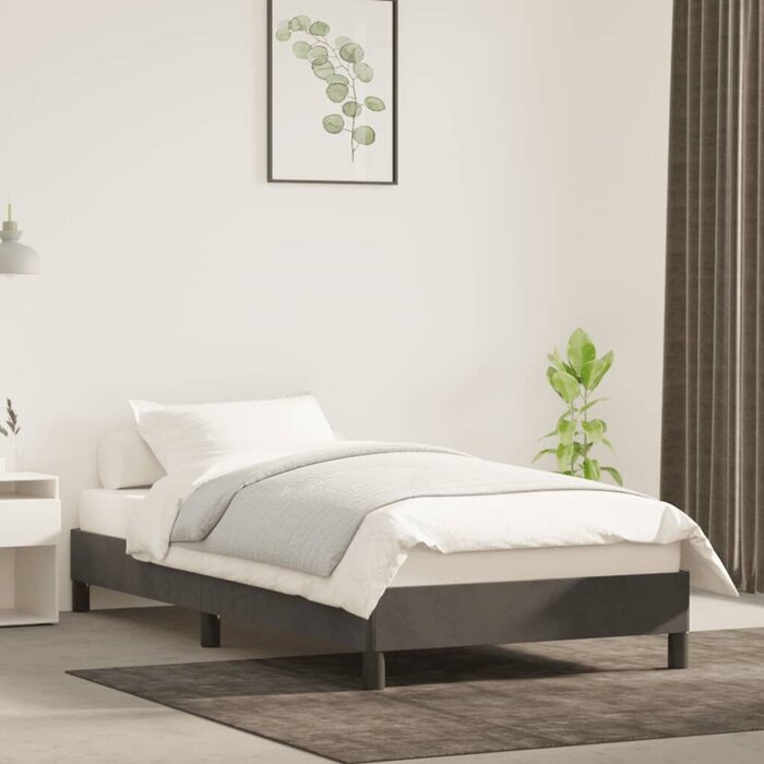 Vidaxl Aksamitna rama łóżka 100x200 cm ciemnoszara - 73% taniej