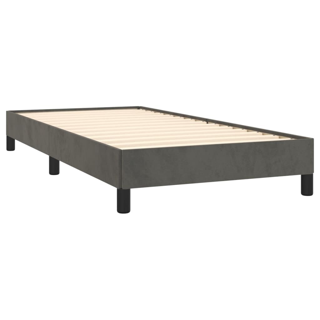 Vidaxl Aksamitna rama łóżka 100x200 cm ciemnoszara - 73% taniej