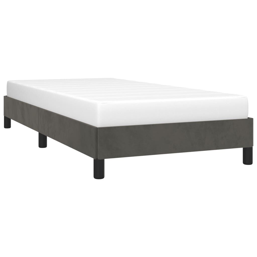 Vidaxl Aksamitna rama łóżka 100x200 cm ciemnoszara - 73% taniej