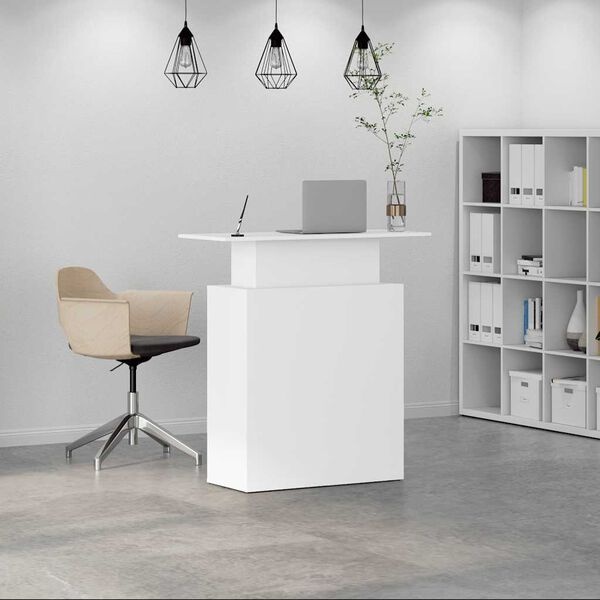 Recepcja biurowa 100x40x104 cm biała - 81% taniej