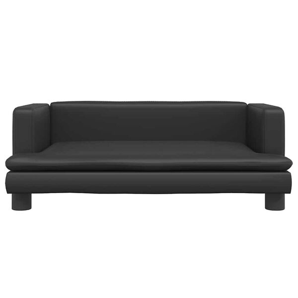 Elegancka sofa dla psa 80x45x30 cm - czarna ekoskóra - 76% taniej