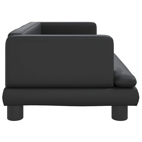 Elegancka sofa dla psa 80x45x30 cm - czarna ekoskóra - 76% taniej