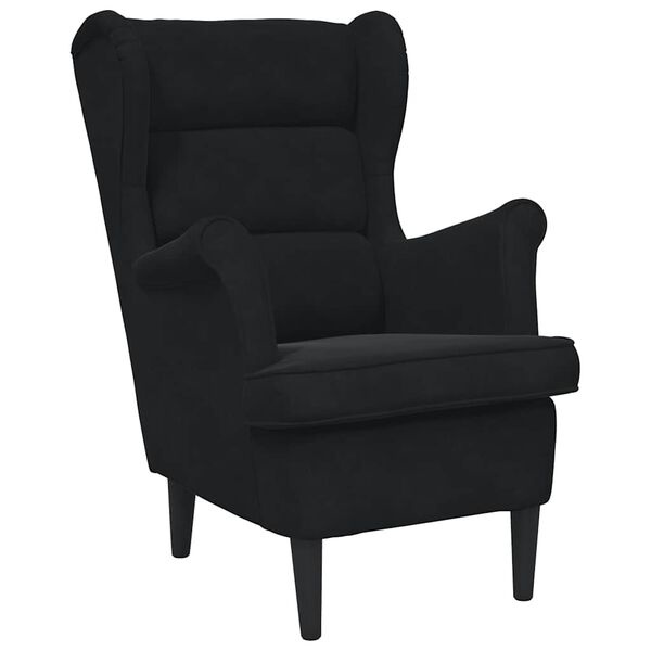 Vidaxl Elegancki fotel welurowy czarny 74x84x100 cm - 77% taniej
