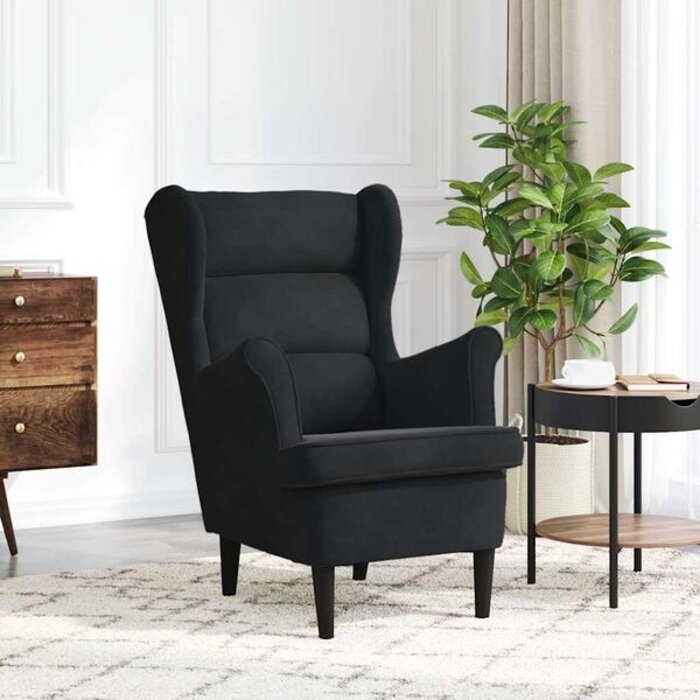 Vidaxl Elegancki fotel welurowy czarny 74x84x100 cm - 77% taniej
