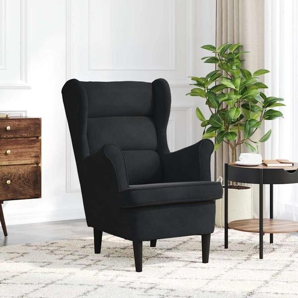 Vidaxl Elegancki fotel welurowy czarny 74x84x100 cm - 77% taniej