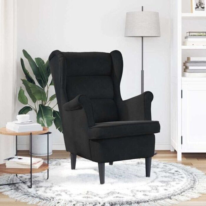Vidaxl Elegancki fotel welurowy czarny 74x84x100 cm - 77% taniej