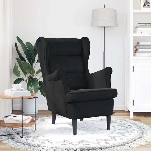 Vidaxl Elegancki fotel welurowy czarny 74x84x100 cm - 77% taniej