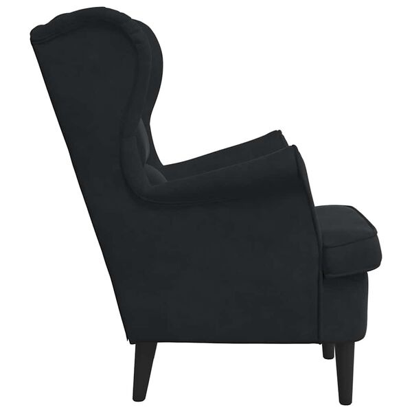 Vidaxl Elegancki fotel welurowy czarny 74x84x100 cm - 77% taniej