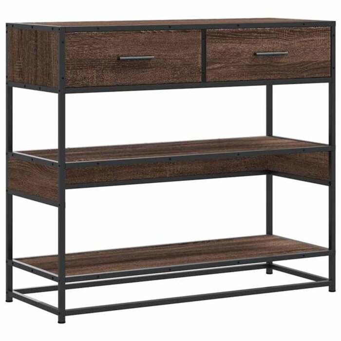 Vidaxl Konsola przyścienna 90x35x80 cm dąb - Outlet 78% taniej