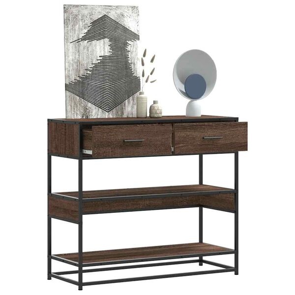 Vidaxl Konsola przyścienna 90x35x80 cm dąb - Outlet 78% taniej
