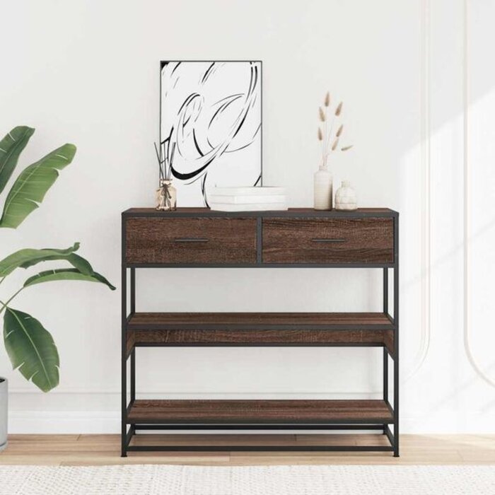 Vidaxl Konsola przyścienna 90x35x80 cm dąb - Outlet 78% taniej