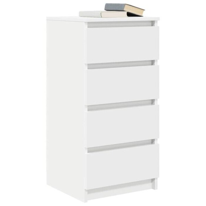 Biała komoda z 4 szufladami 37,5x35x76 cm - 78% taniej