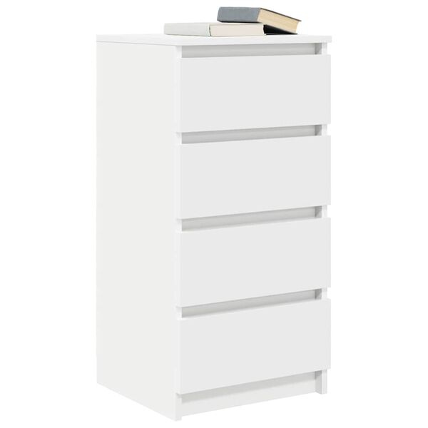 Biała komoda z 4 szufladami 37,5x35x76 cm - 78% taniej