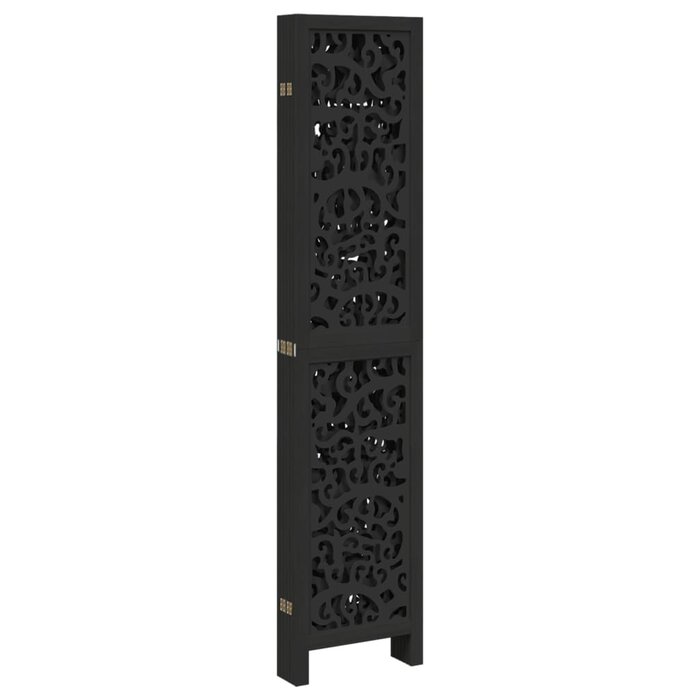 Vidaxl 6-panelowy parawan z drewna paulownia czarny 215x180 cm - 24% taniej