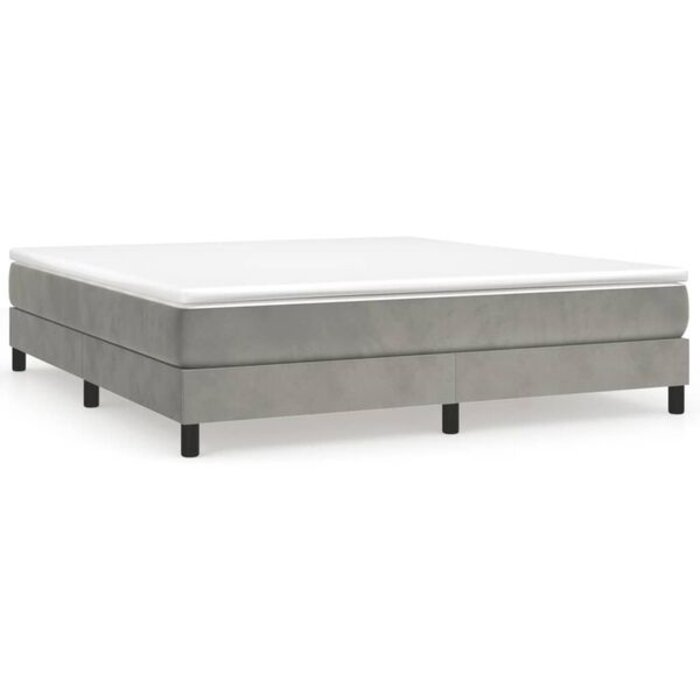 Vidaxl Aksamitna rama łóżka 160x200 cm jasnoszara - 80% taniej