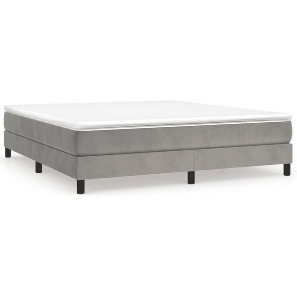 Vidaxl Aksamitna rama łóżka 160x200 cm jasnoszara - 80% taniej
