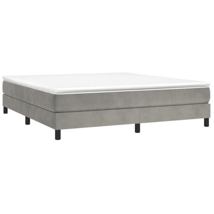 Vidaxl Aksamitna rama łóżka 160x200 cm jasnoszara - 80% taniej