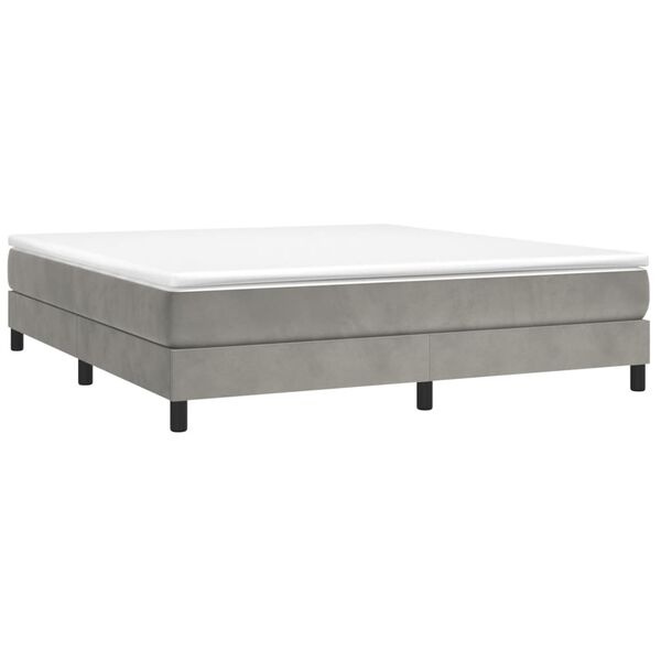 Vidaxl Aksamitna rama łóżka 160x200 cm jasnoszara - 80% taniej