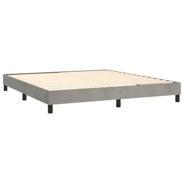 Vidaxl Aksamitna rama łóżka 160x200 cm jasnoszara - 80% taniej