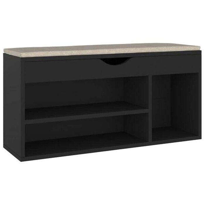 Vidaxl Ławka na buty z poduszką 104 cm czarna - 76% taniej