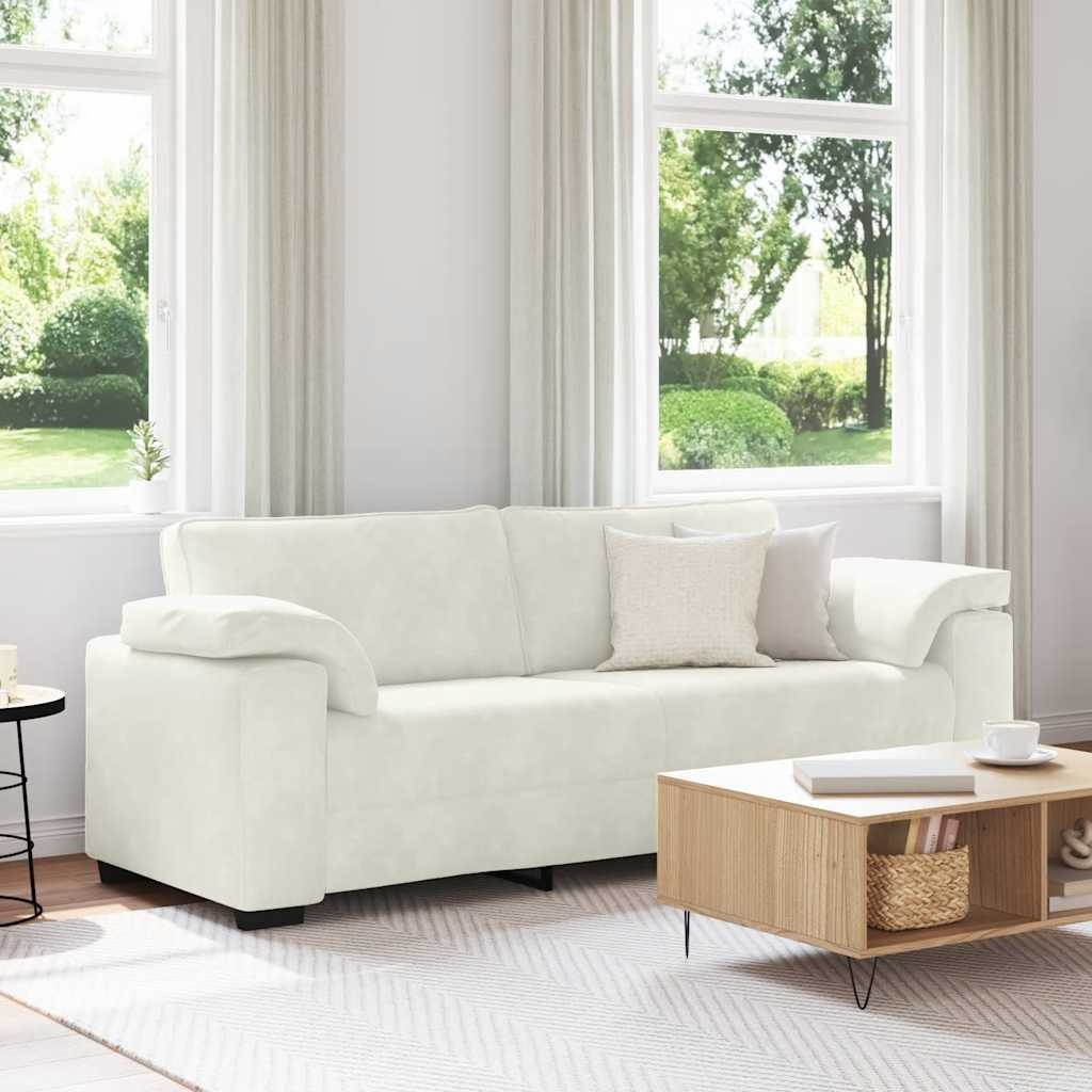 Kremowa sofa welurowa 178 cm - 79% taniej