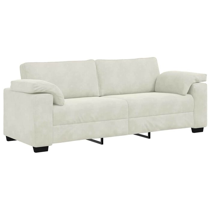 Kremowa sofa welurowa 178 cm - 79% taniej