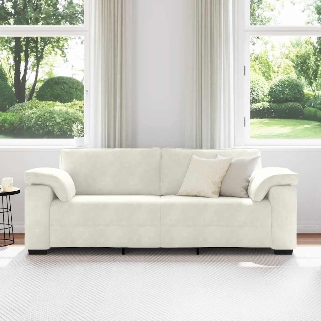 Kremowa sofa welurowa 178 cm - 79% taniej